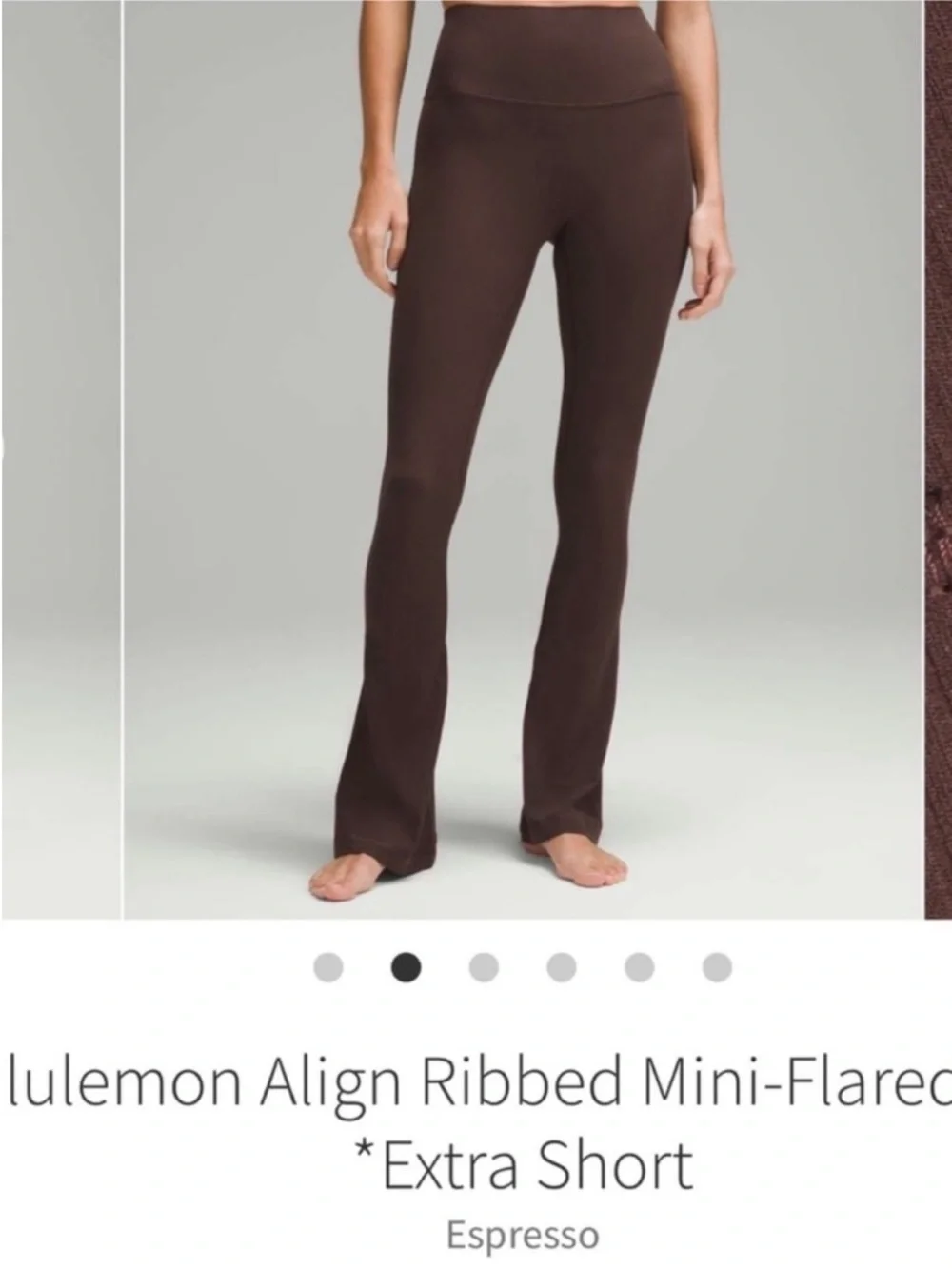Lululemon Align High Rise Ribbed Mini Flared Pants Espresso Brown Sz 4